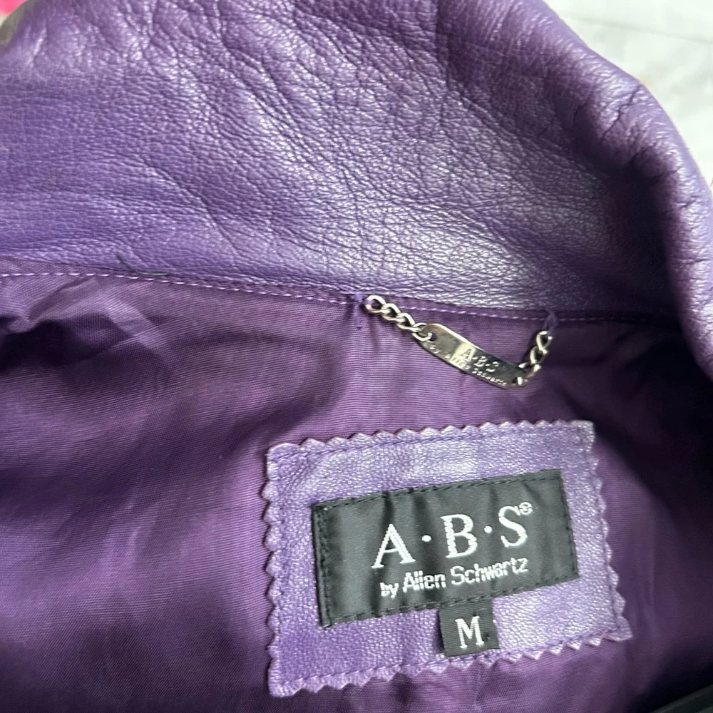 Vintage A.B. S. By Allen Schwartz purple Leather Jacket - Picture 6 of 10